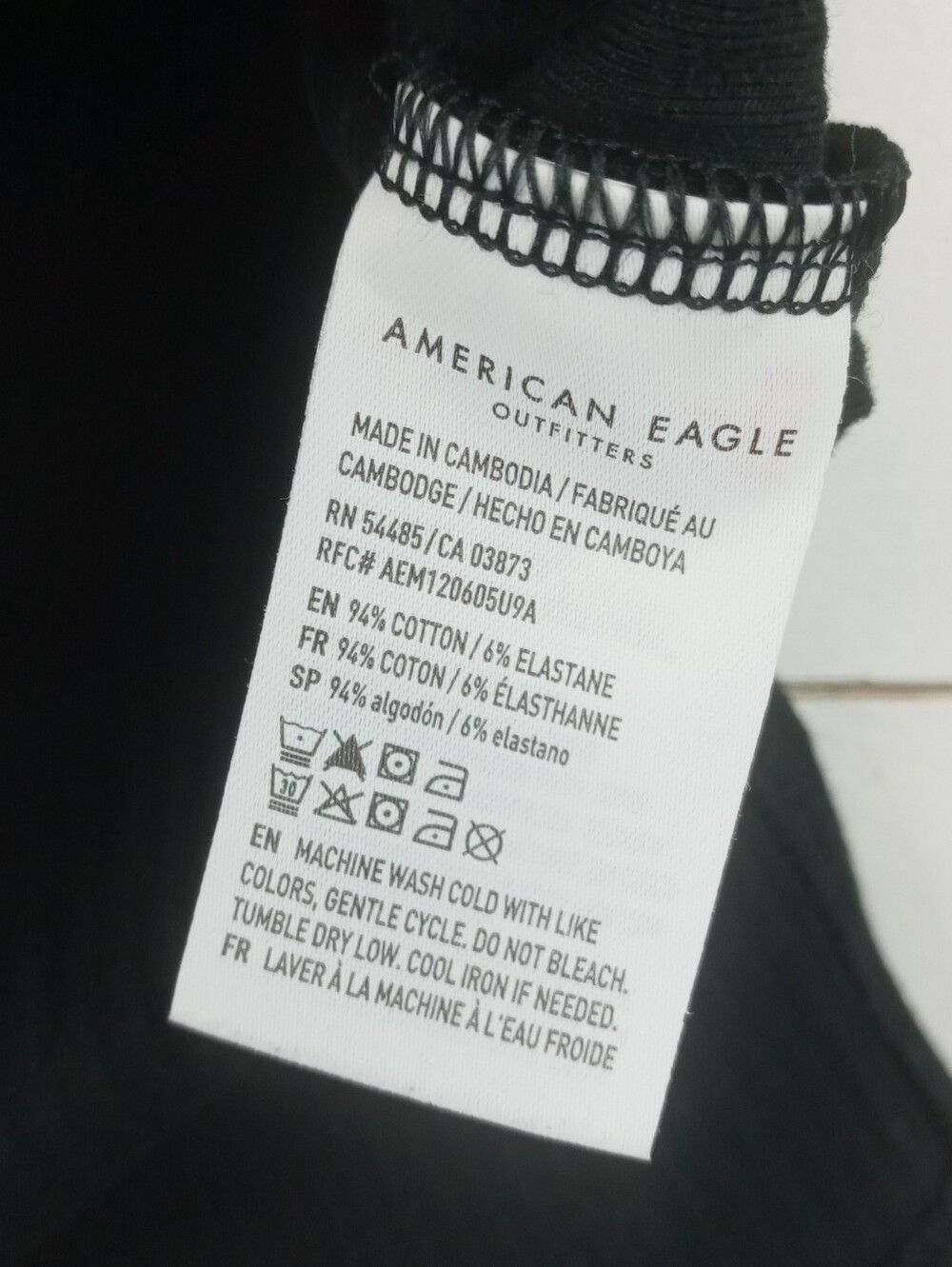 American Eagle Women's size S black ribbed tub top slits on side bottom hems - Picture 6 of 8